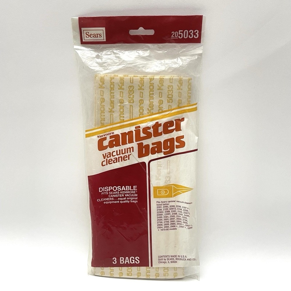 NOS Sears Kenmore 20 5033 Canister Vacuum Cleaner‎ Bags 3 Pack Vintage Chicago